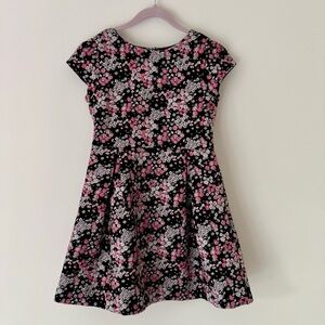 Janie and Jack Floral Jacquard Dress in Black, Pink and White, Size 10, EUC